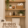 Toilettes décorées avec des éléments modernes et tendance, créant une ambiance chic.