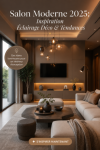 Un salon moderne et chic avec un éclairage tendance
