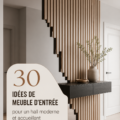 Hall d'entrée moderne avec un meuble accueillant et décoratif