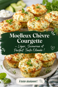 Un délicieux moelleux avec du chèvre et de la courgette, prêt à servir sur une table en bois.