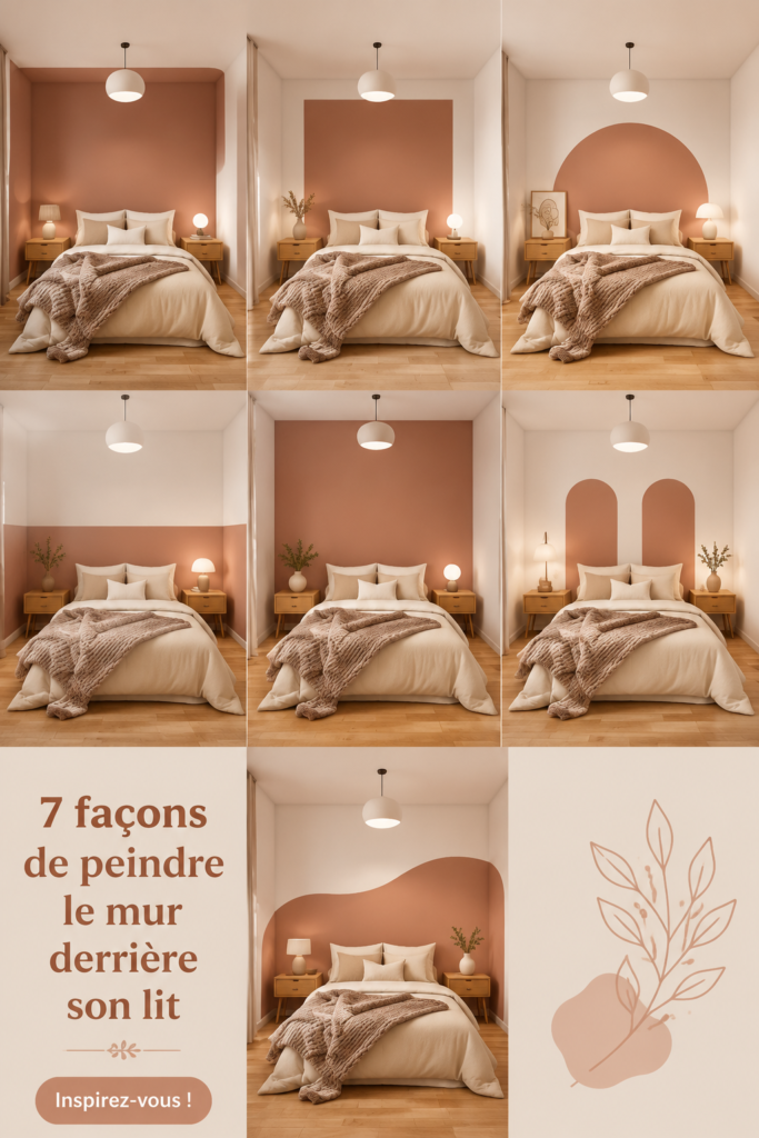 Mur nouvellement peint derrière un lit avec des couleurs apaisantes