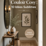 Un couloir peint dans des couleurs chaleureuses offrant une ambiance cosy.