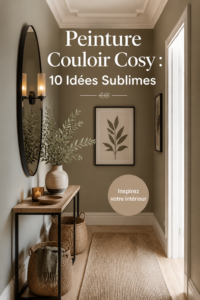Un couloir peint dans des couleurs chaleureuses offrant une ambiance cosy.