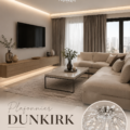 Plafonnier DUNKIRK en nickel poli, style moderne.