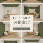 Un mur coloré dans une pièce chaleureuse, mettant en avant un style moderne et accueillant.