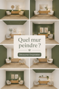 Un mur coloré dans une pièce chaleureuse, mettant en avant un style moderne et accueillant.