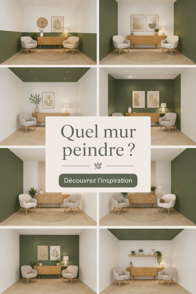 Un mur coloré dans une pièce chaleureuse, mettant en avant un style moderne et accueillant.