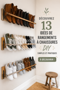 Idées de rangement à chaussures DIY pratiques et esthétiques