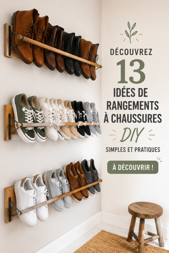 Idées de rangement à chaussures DIY pratiques et esthétiques