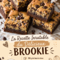 Dessert brookie fait maison avec une belle présentation