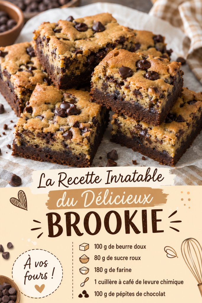 Dessert brookie fait maison avec une belle présentation