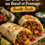 Burritos au bœuf et fromage bien garnis sur une assiette