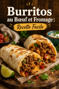 Burritos au bœuf et fromage bien garnis sur une assiette