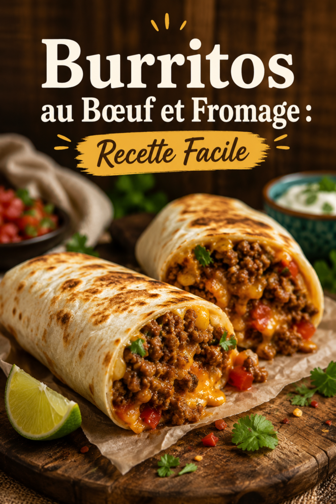 Burritos au bœuf et fromage bien garnis sur une assiette