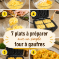 Recettes variées préparées avec un gaufrier, incluant des gaufres sucrées et salées.