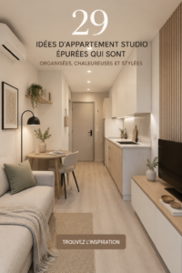 Studio bien aménagé avec un intérieur chaleureux et organisé