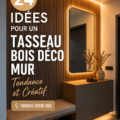 Décor mural tendance et créatif avec des tasseaux en bois dans une pièce moderne.