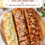 Trio de pizzas maison garnies de produits frais sur une table
