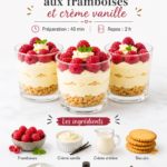 Verrines aux framboises et crème vanille sur une table élégante