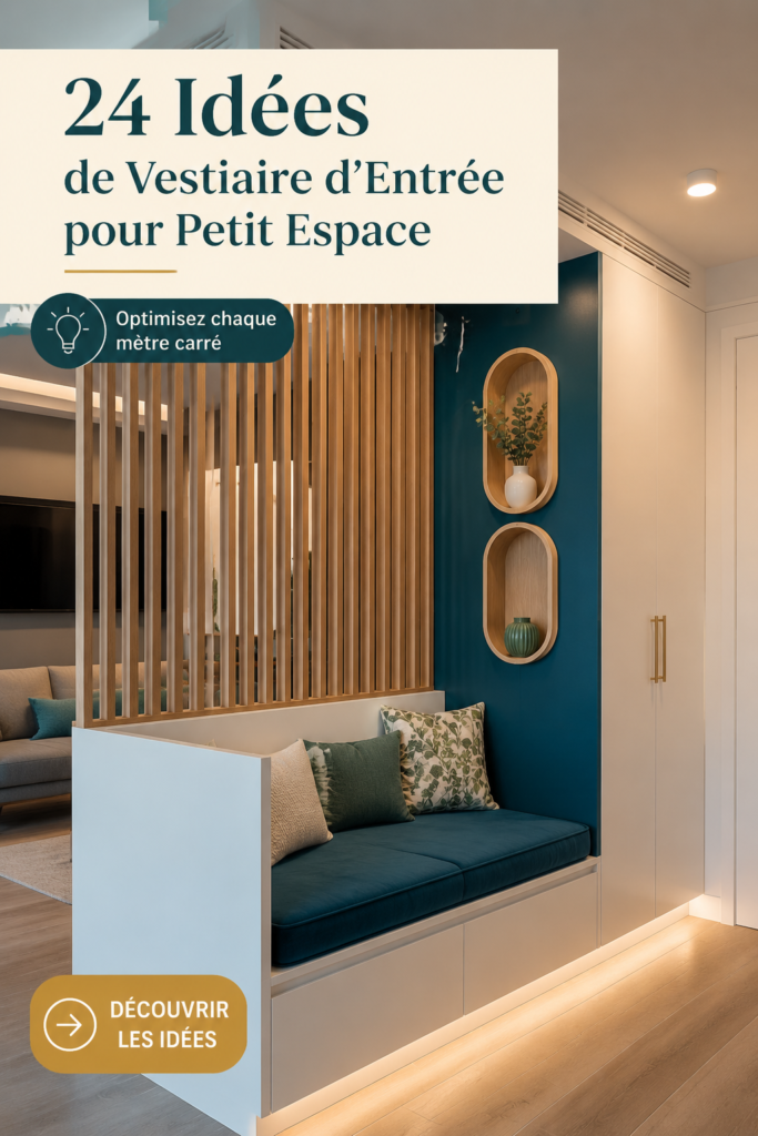 Une entrée élégante avec un vestiaire compact et fonctionnel.