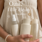 Femme affichant un look clean girl avec des cheveux sains et un teint naturel