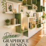 Intérieur moderne avec déco géométrique et design contemporain