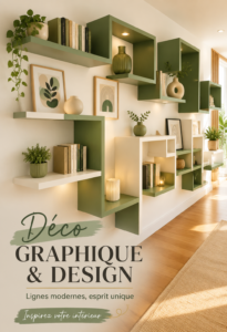 Intérieur moderne avec déco géométrique et design contemporain