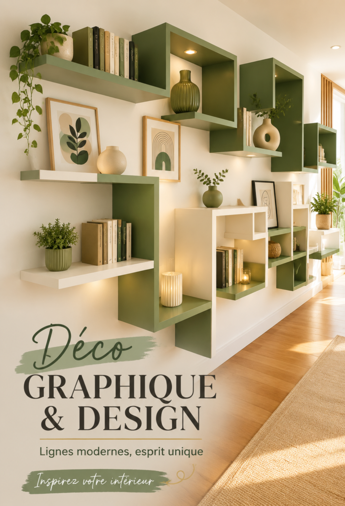 Intérieur moderne avec déco géométrique et design contemporain