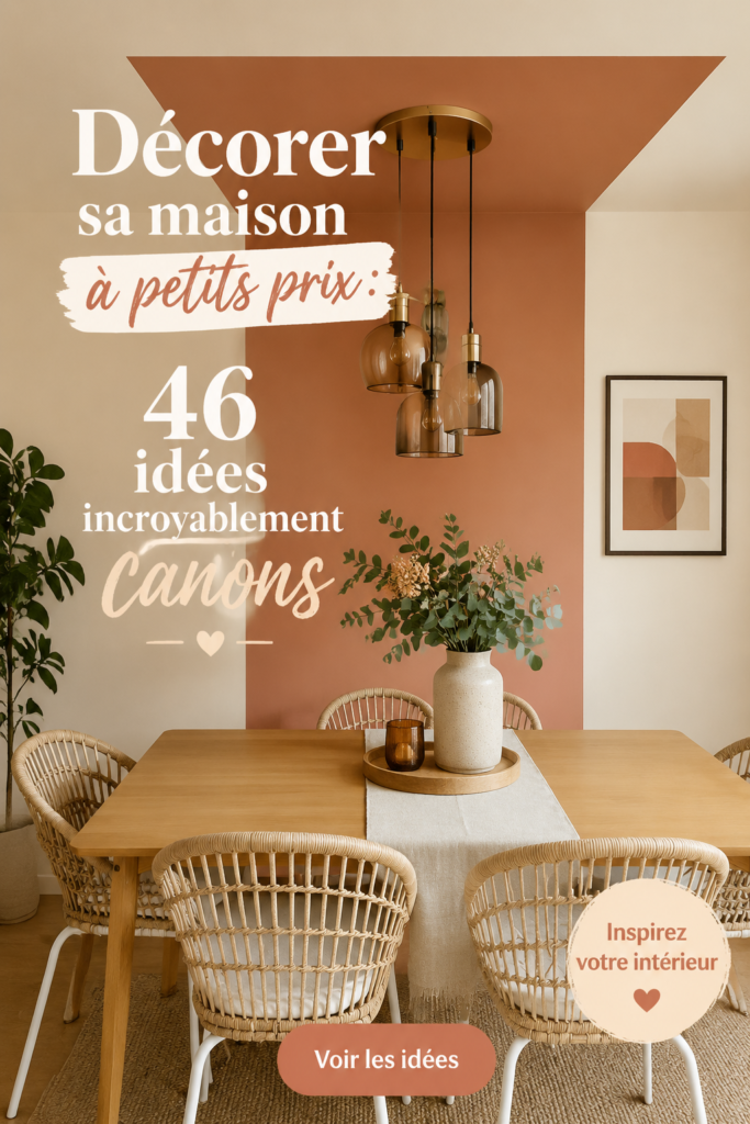 Intérieur de maison décoré avec style à petit prix, mobilier et accessoires économiques
