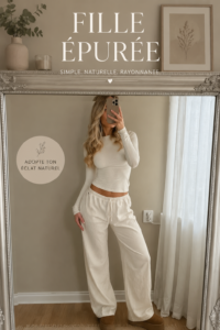 Femme explorant le style clean girl avec élégance et simplicité