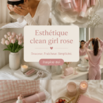 Intérieur moderne avec des touches de rose et éléments clean girl