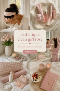 Intérieur moderne avec des touches de rose et éléments clean girl