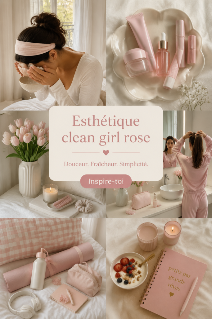 Intérieur moderne avec des touches de rose et éléments clean girl