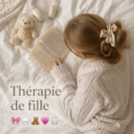 Femme créant un espace de girl therapy chez elle avec des objets apaisants et décoratifs