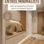 Un couloir minimaliste avec des accessoires simples et élégants.