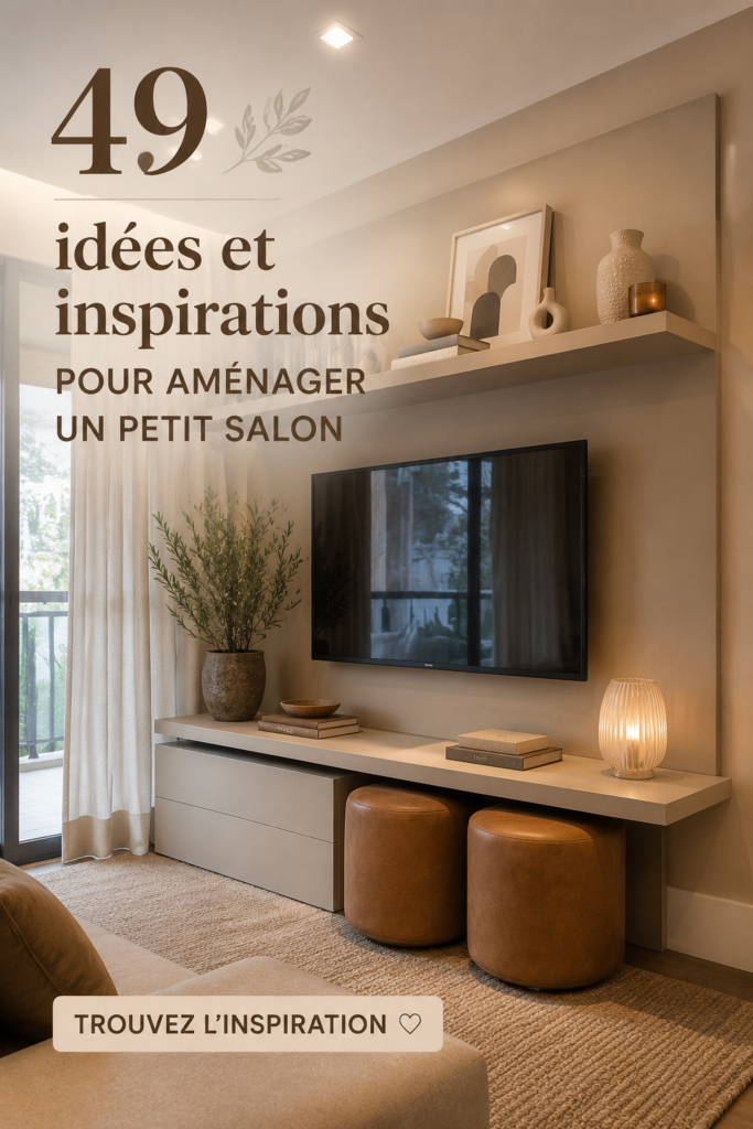 Aménagement d'un petit salon élégant et fonctionnel avec un mobilier contemporain.