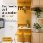 Un salon familial chaleureux aménagé dans un petit espace coloré.