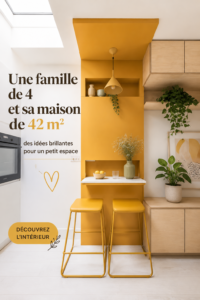 Un salon familial chaleureux aménagé dans un petit espace coloré.