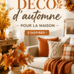 Une belle décoration d'automne avec des couleurs chaudes et des éléments naturels dans un salon