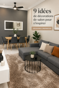 Une pièce de salon décorée avec des éléments contemporains et chaleureux.
