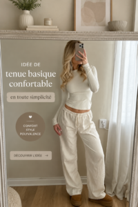 Femme portant une tenue confortable pour un look décontracté et tendance