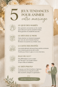 Un mariage animé avec des jeux interactifs et joyeux