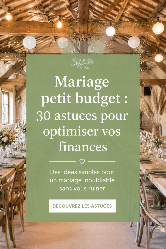 Une décoration de mariage élégante et économique.