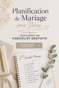 Couple se détendant avec une checklist de mariage, planning serein.