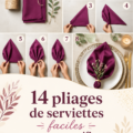 Pliages de serviettes élégants sur une table de fête