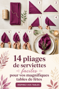 Pliages de serviettes élégants sur une table de fête