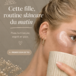 Rituel de soin du matin mettant en avant des produits naturels pour une peau éclatante.