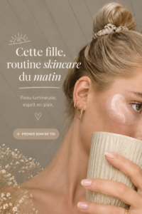 Rituel de soin du matin mettant en avant des produits naturels pour une peau éclatante.