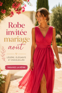 Femme porte une élégante robe d'invitée pour mariage en été