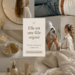 Femme appliquant un soin sur son visage, illustrant une routine beauté efficace.